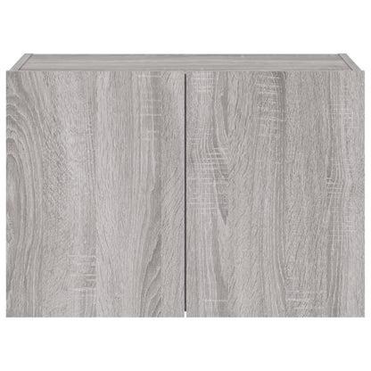 vidaXL TV Wall Cabinet with LED Lights Grey Sonoma 60x35x41 cm