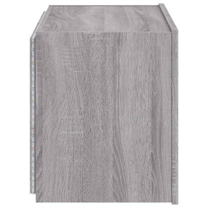 vidaXL TV Wall Cabinet with LED Lights Grey Sonoma 60x35x41 cm