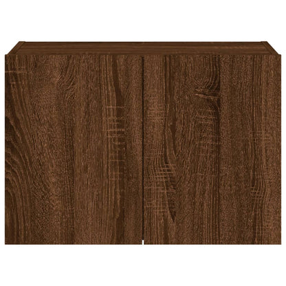 vidaXL TV Wall Cabinet with LED Lights Brown Oak 60x35x41 cm