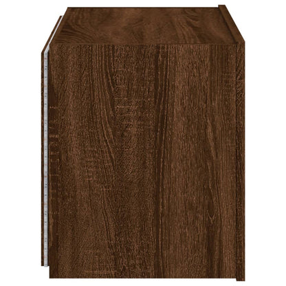 vidaXL TV Wall Cabinet with LED Lights Brown Oak 60x35x41 cm