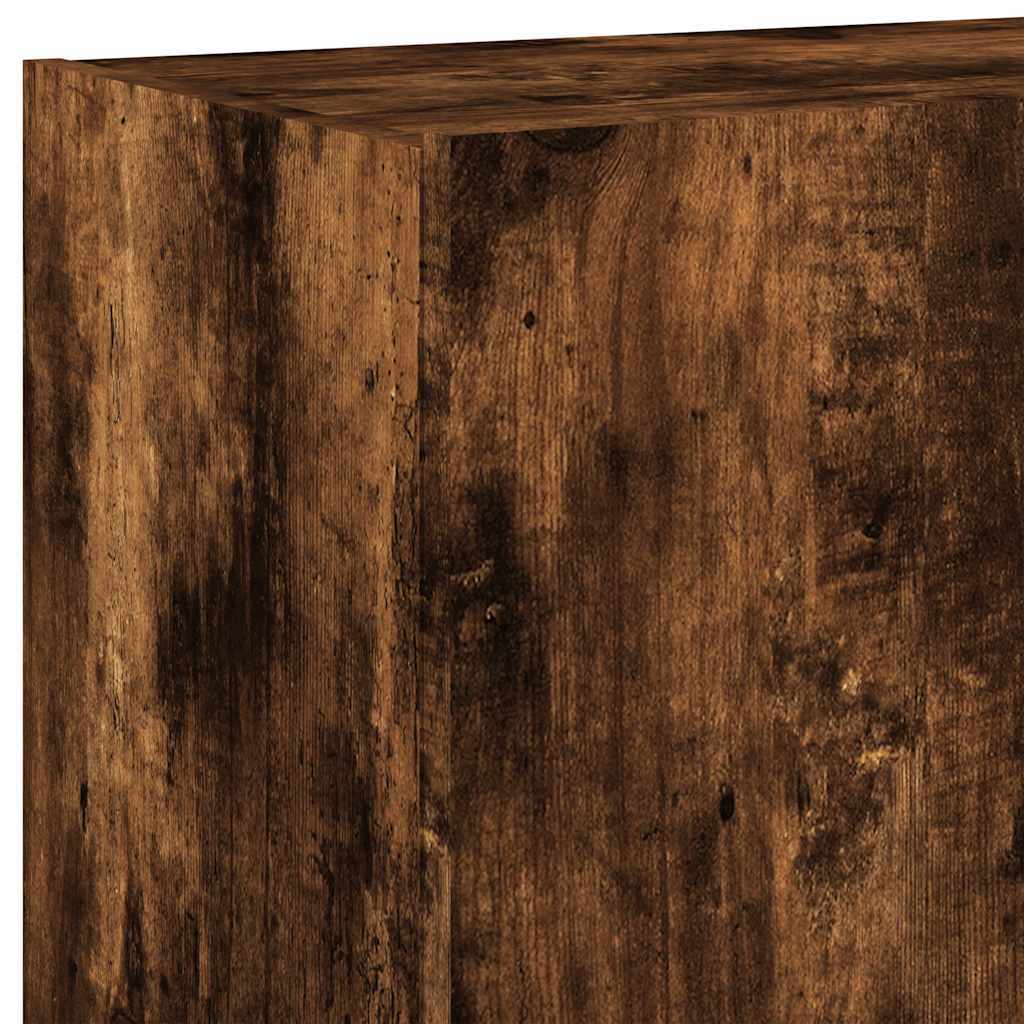 vidaXL TV Wall Cabinet with LED Lights Smoked Oak 80x35x41 cm