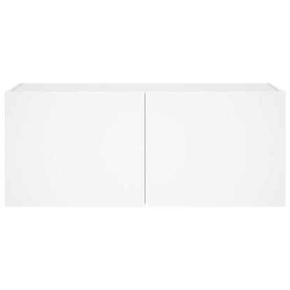 vidaXL TV Wall Cabinet with LED Lights White 100x35x41 cm