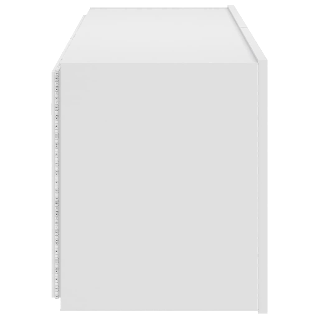 vidaXL TV Wall Cabinet with LED Lights White 100x35x41 cm