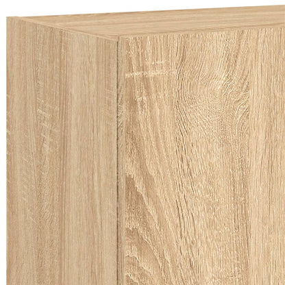 vidaXL TV Wall Cabinet with LED Lights Sonoma Oak 100x35x41 cm