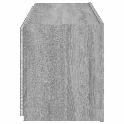 vidaXL TV Wall Cabinet with LED Lights Grey Sonoma 100x35x41 cm