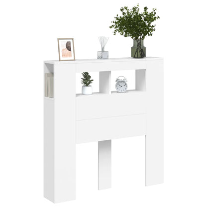 vidaXL LED Headboard White 100x18,5x103,5 cm Engineered Wood