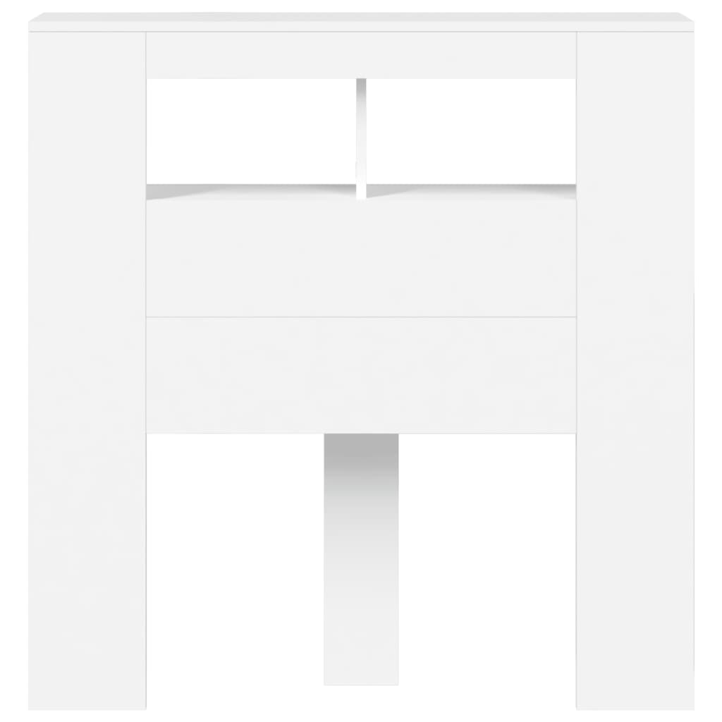 vidaXL LED Headboard White 100x18,5x103,5 cm Engineered Wood