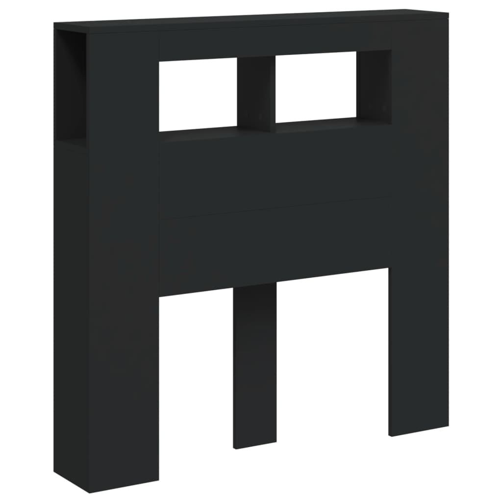 vidaXL LED Headboard Black 100x18,5x103,5 cm Engineered Wood