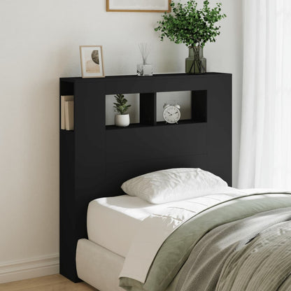vidaXL LED Headboard Black 100x18,5x103,5 cm Engineered Wood
