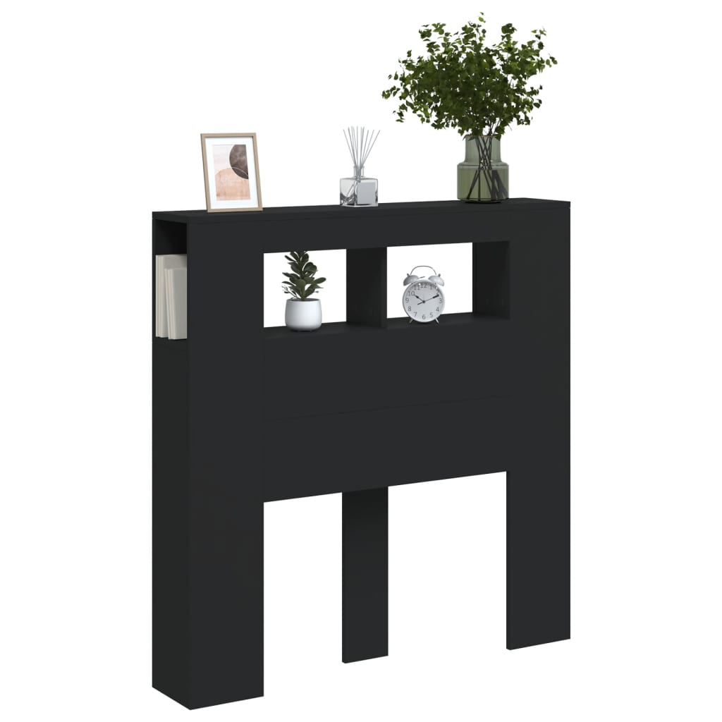 vidaXL LED Headboard Black 100x18,5x103,5 cm Engineered Wood