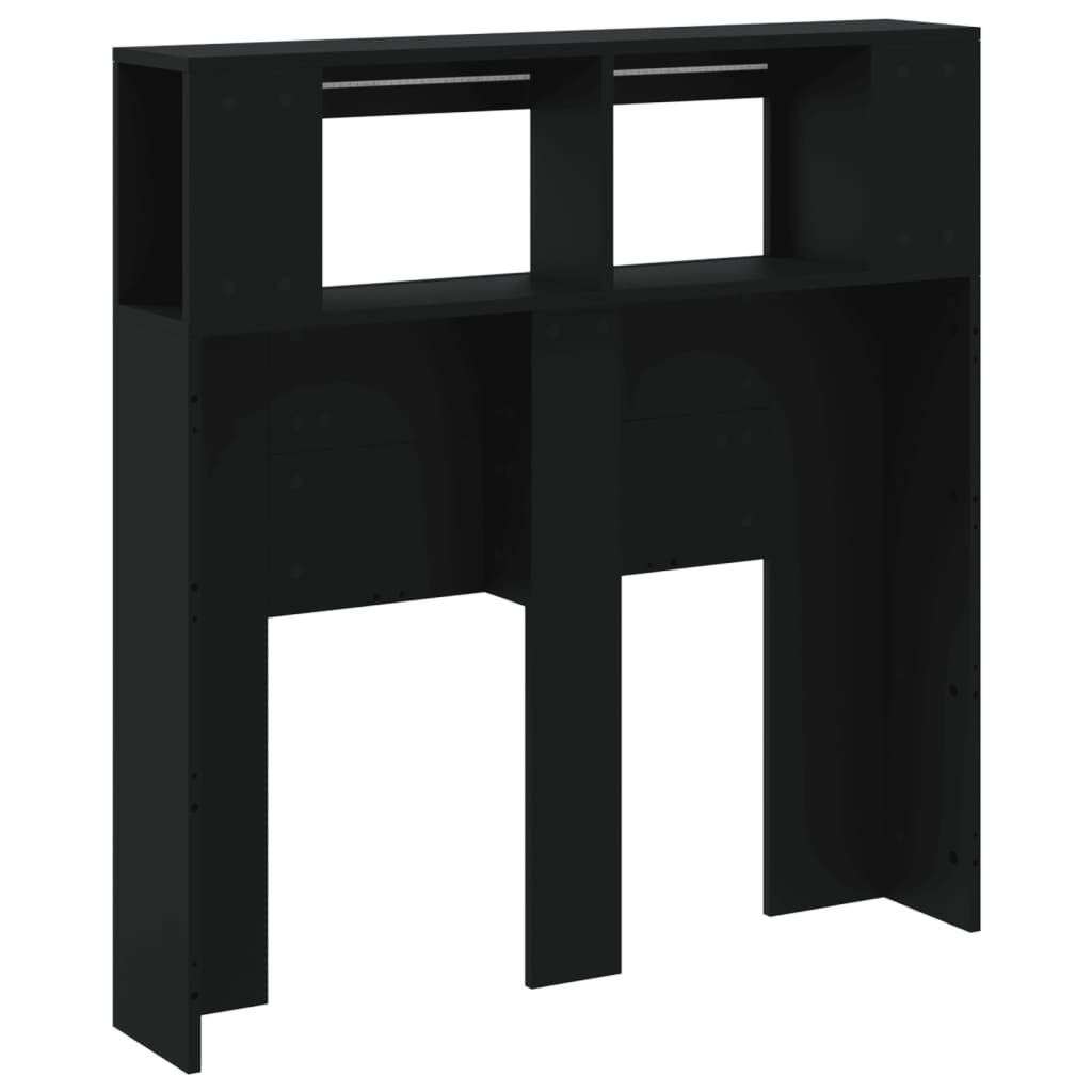 vidaXL LED Headboard Black 100x18,5x103,5 cm Engineered Wood