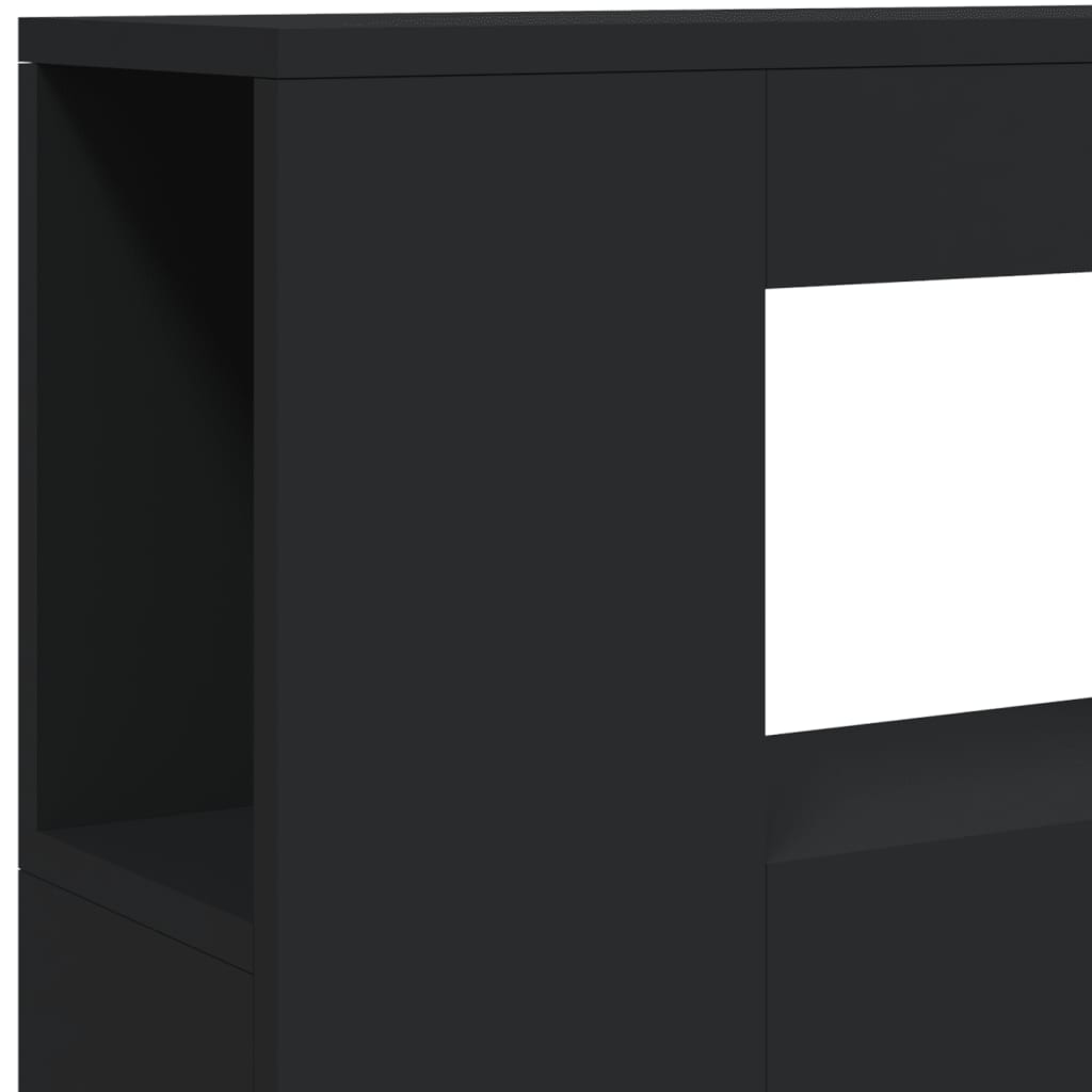 vidaXL LED Headboard Black 100x18,5x103,5 cm Engineered Wood