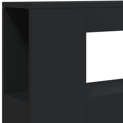 vidaXL LED Headboard Black 100x18,5x103,5 cm Engineered Wood
