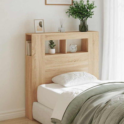 vidaXL LED Headboard Sonoma Oak 100x18,5x103,5 cm Engineered Wood