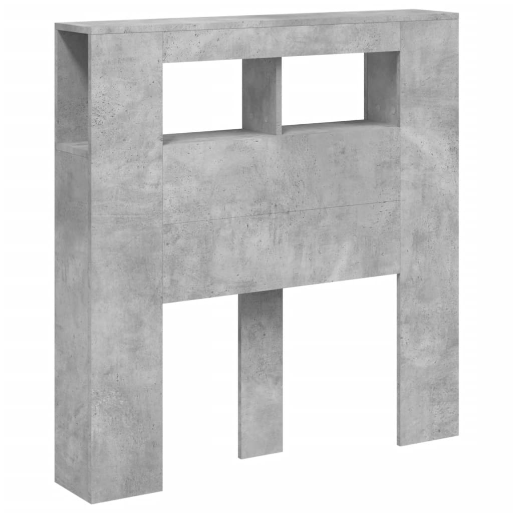 vidaXL LED Headboard Concrete Grey 100x18,5x103,5 cm Engineered Wood