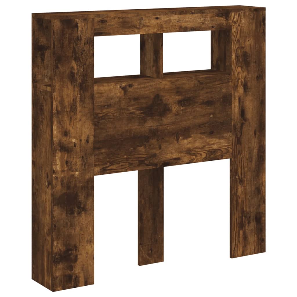 vidaXL LED Headboard Smoked Oak 100x18.5x103.5 cm Engineered Wood