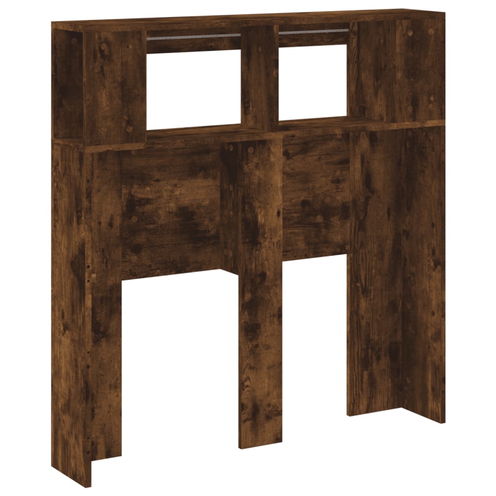 vidaXL LED Headboard Smoked Oak 100x18,5x103,5 cm Engineered Wood
