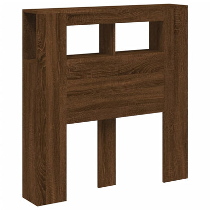 vidaXL LED Headboard Brown Oak 100x18,5x103,5 cm Engineered Wood