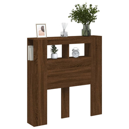 vidaXL LED Headboard Brown Oak 100x18,5x103,5 cm Engineered Wood