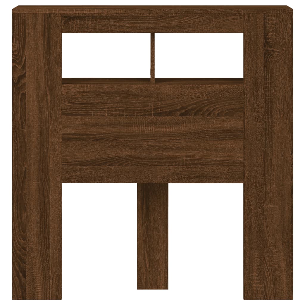 vidaXL LED Headboard Brown Oak 100x18,5x103,5 cm Engineered Wood