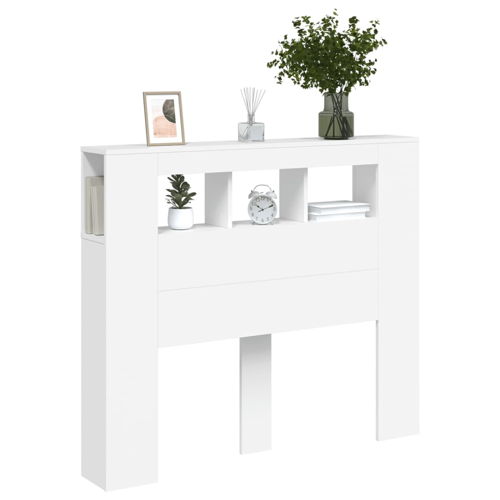 vidaXL LED Headboard White 120x18,5x103,5 cm Engineered Wood