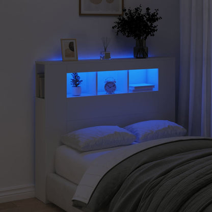 vidaXL LED Headboard White 120x18,5x103,5 cm Engineered Wood