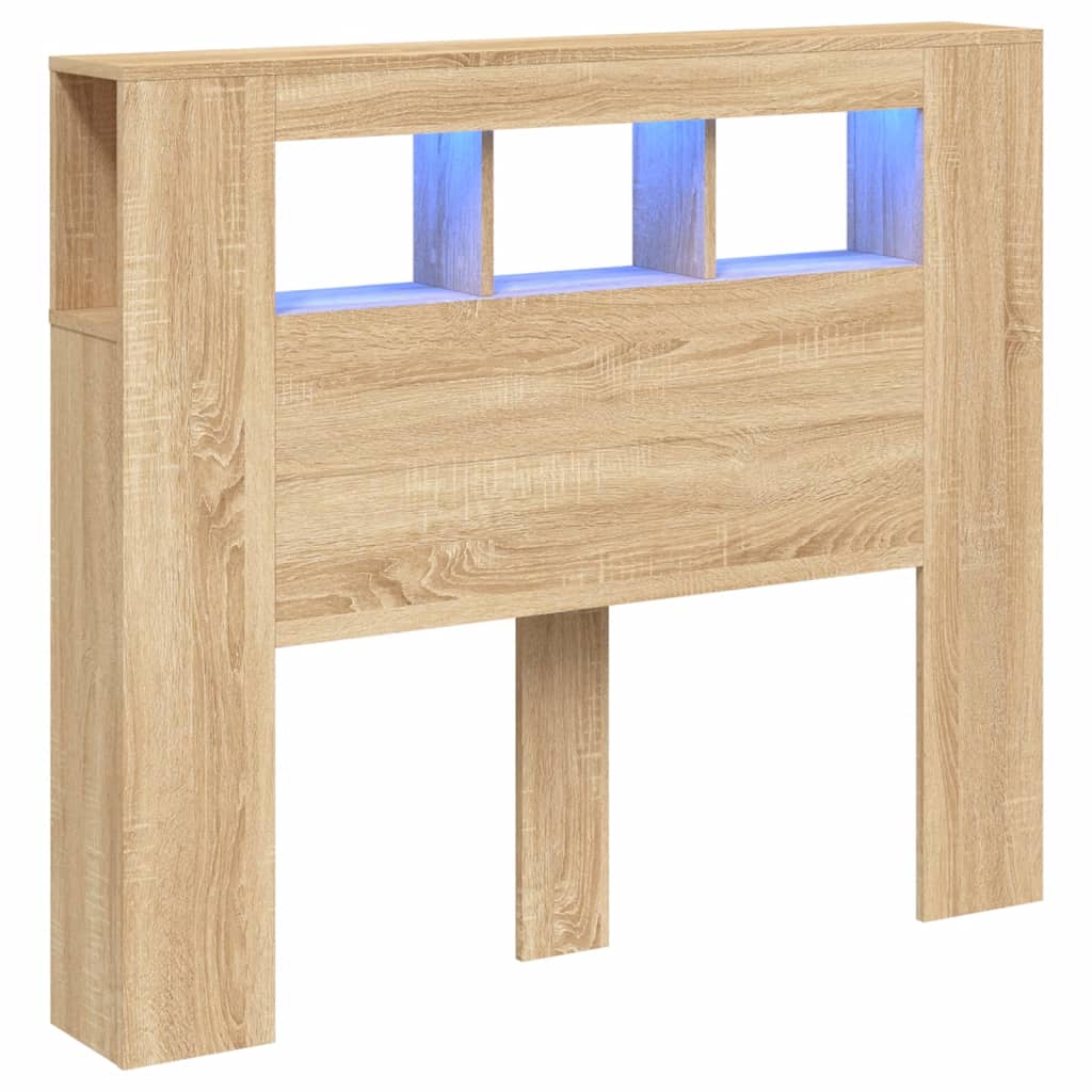 vidaXL LED Headboard Sonoma Oak 120x18,5x103,5 cm Engineered Wood