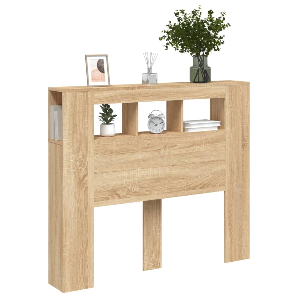vidaXL LED Headboard Sonoma Oak 120x18,5x103,5 cm Engineered Wood
