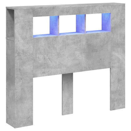 vidaXL LED Headboard Concrete Grey 120x18,5x103,5 cm Engineered Wood