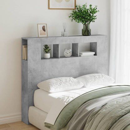vidaXL LED Headboard Concrete Grey 120x18,5x103,5 cm Engineered Wood