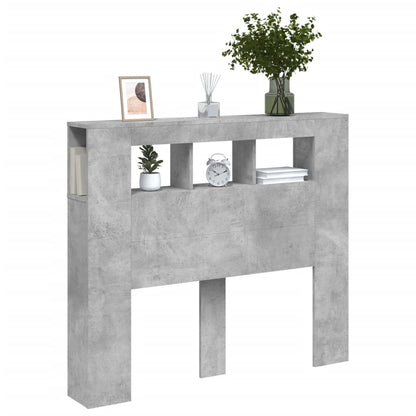 vidaXL LED Headboard Concrete Grey 120x18,5x103,5 cm Engineered Wood