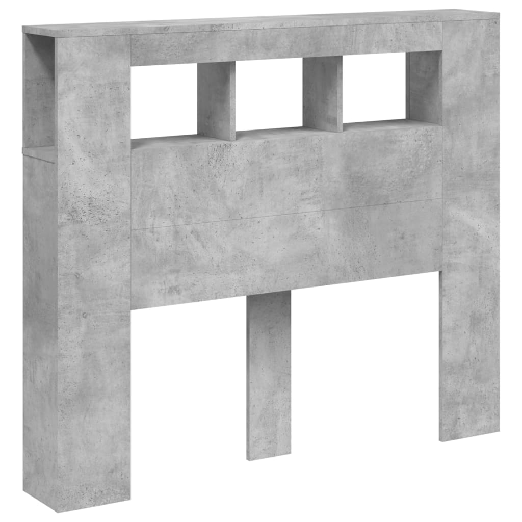 vidaXL LED Headboard Concrete Grey 120x18,5x103,5 cm Engineered Wood