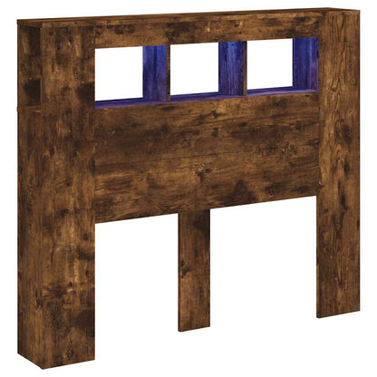 vidaXL LED Headboard Smoked Oak 120x18,5x103,5 cm Engineered Wood