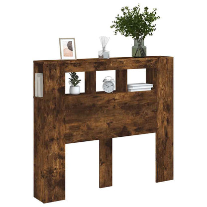 vidaXL LED Headboard Smoked Oak 120x18,5x103,5 cm Engineered Wood