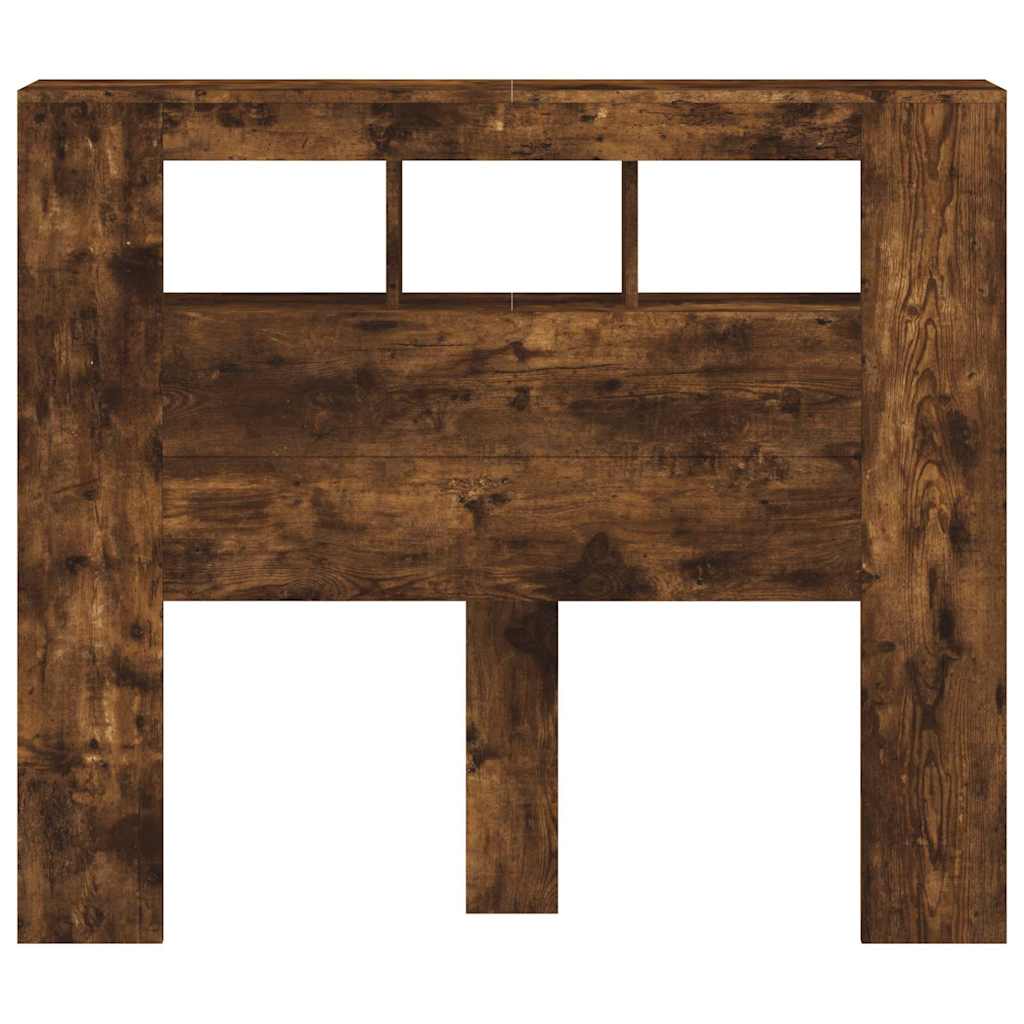 vidaXL LED Headboard Smoked Oak 120x18,5x103,5 cm Engineered Wood
