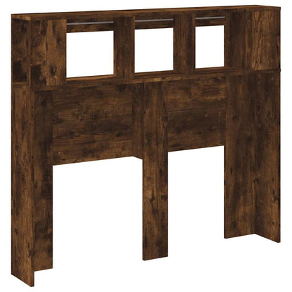 vidaXL LED Headboard Smoked Oak 120x18,5x103,5 cm Engineered Wood