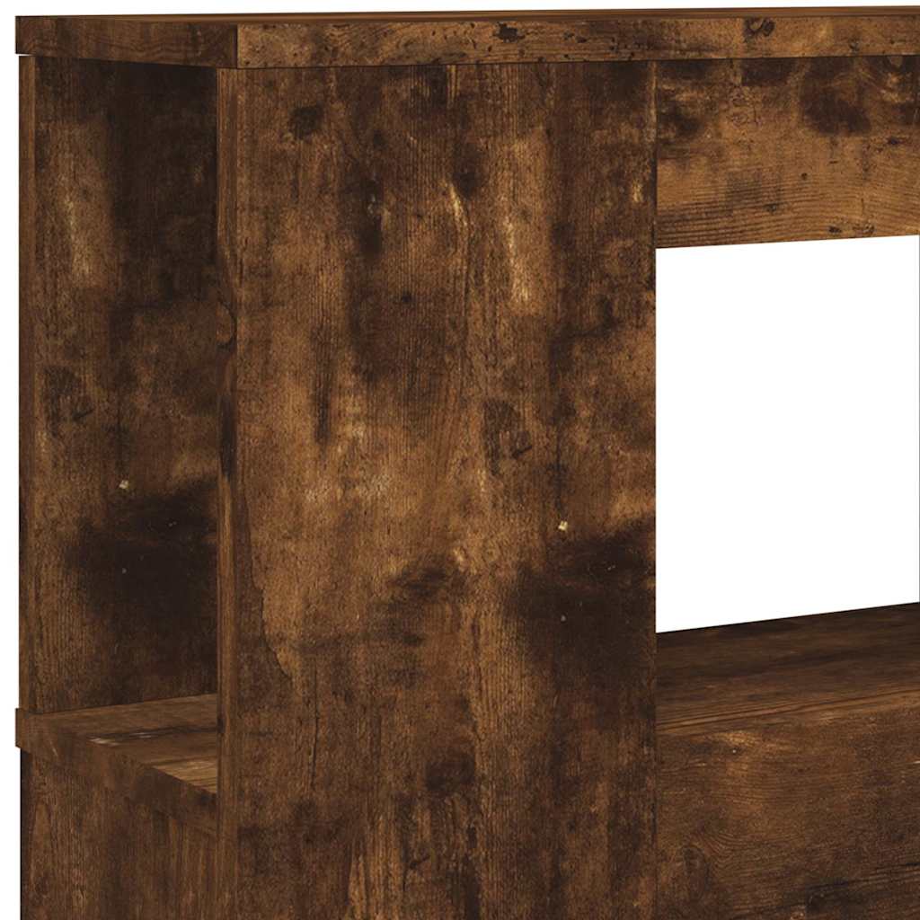 vidaXL LED Headboard Smoked Oak 120x18,5x103,5 cm Engineered Wood