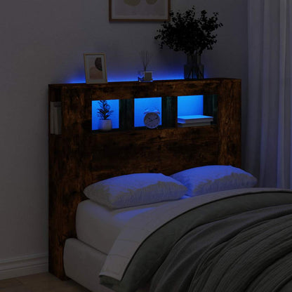 vidaXL LED Headboard Smoked Oak 120x18,5x103,5 cm Engineered Wood