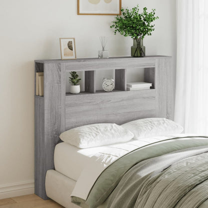 vidaXL LED Headboard Grey Sonoma 120x18,5x103,5 cm Engineered Wood