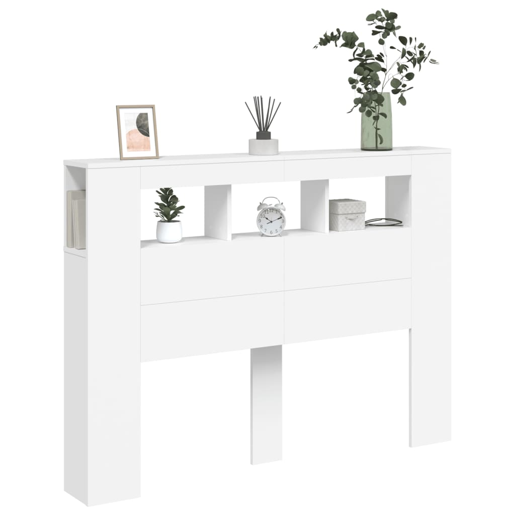 vidaXL LED Headboard White 140x18,5x103,5 cm Engineered Wood