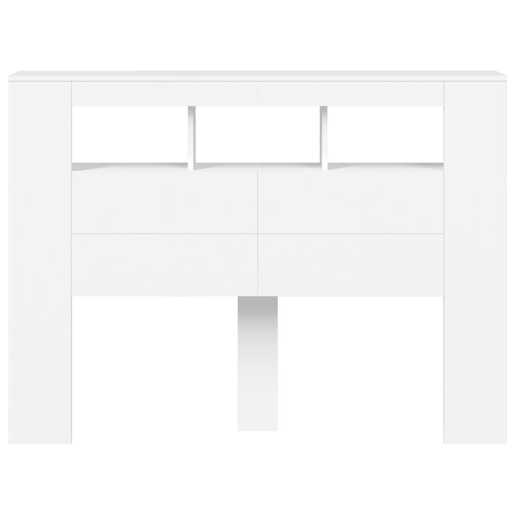 vidaXL LED Headboard White 140x18,5x103,5 cm Engineered Wood