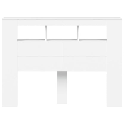 vidaXL LED Headboard White 140x18,5x103,5 cm Engineered Wood