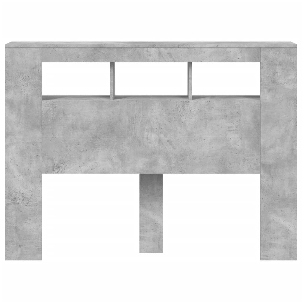 vidaXL LED Headboard Concrete Grey 140x18,5x103,5 cm Engineered Wood
