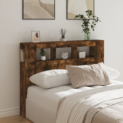 vidaXL LED Headboard Smoked Oak 140x18,5x103,5 cm Engineered Wood