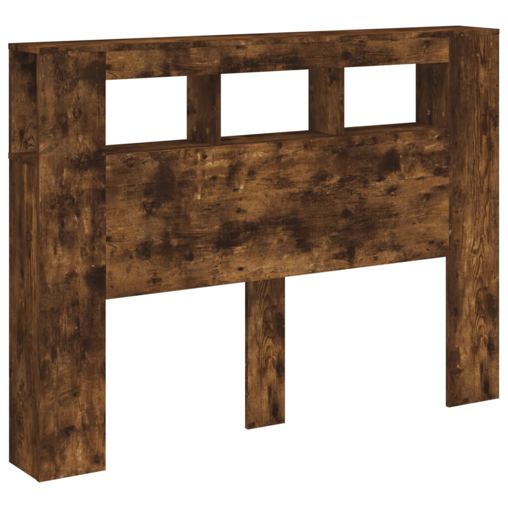 vidaXL LED Headboard Smoked Oak 140x18,5x103,5 cm Engineered Wood