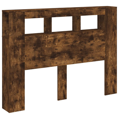 vidaXL LED Headboard Smoked Oak 140x18,5x103,5 cm Engineered Wood