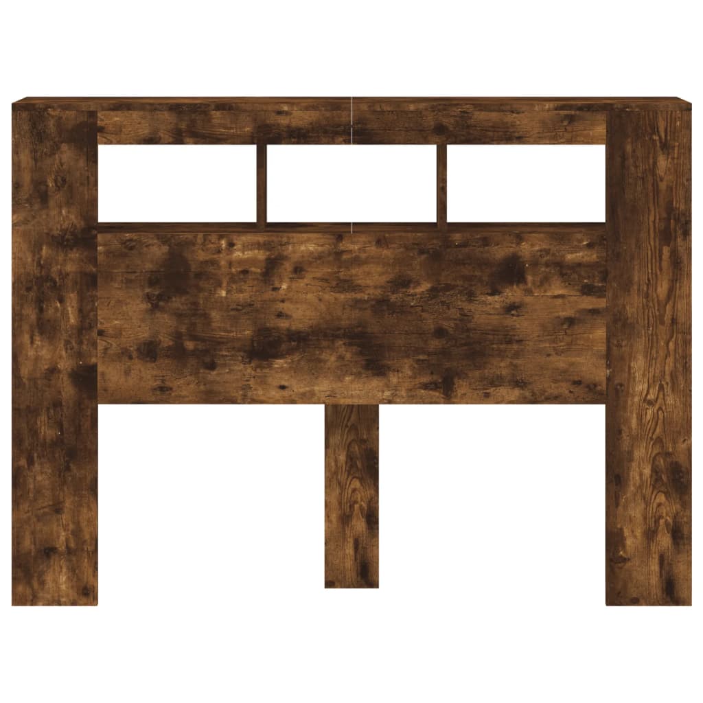vidaXL LED Headboard Smoked Oak 140x18,5x103,5 cm Engineered Wood