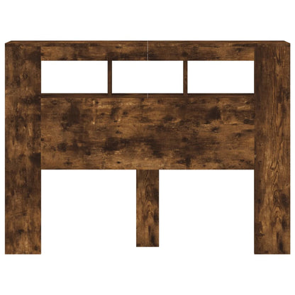 vidaXL LED Headboard Smoked Oak 140x18,5x103,5 cm Engineered Wood