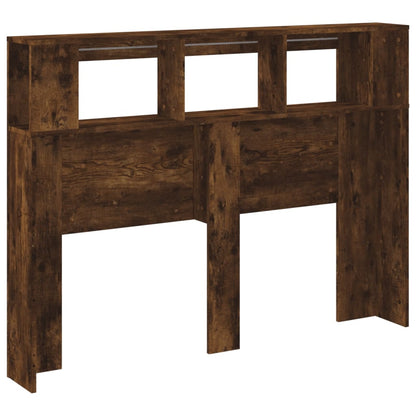 vidaXL LED Headboard Smoked Oak 140x18,5x103,5 cm Engineered Wood