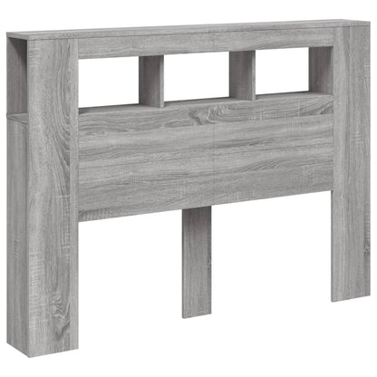 vidaXL LED Headboard Grey Sonoma 140x18,5x103,5 cm Engineered Wood
